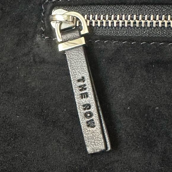 The Row Bindle Pleated Silk-organza Shoulder Bag in Black Suede inside Knot Top - Picture 2 of 14